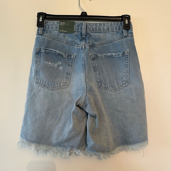 Wild Fable Women's High-Rise Wide Leg Bermuda Jean Shorts -0 NWT - Picture 3 of 4
